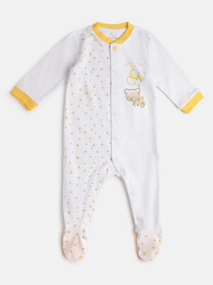 Infants White Knitted Front Opening Babysuit